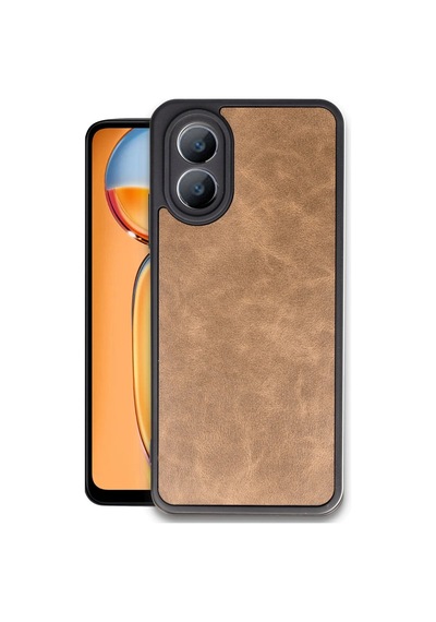 Oppo A38 Kılıf Aras Deri Kapak - Taba -