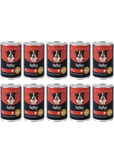 Reflex Plus Jöle İçinde Et Parçacıklı Kuzu Etli Yetişkin Köpek Maması 10 x 400 G