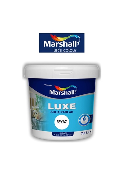 Luxe Aqua Parlak Su Bazlı Akrilik Dekoratif Dönüşüm Boyası 2,5 Litre Ahşap Ve Metal Boyası Beyaz,beyaz