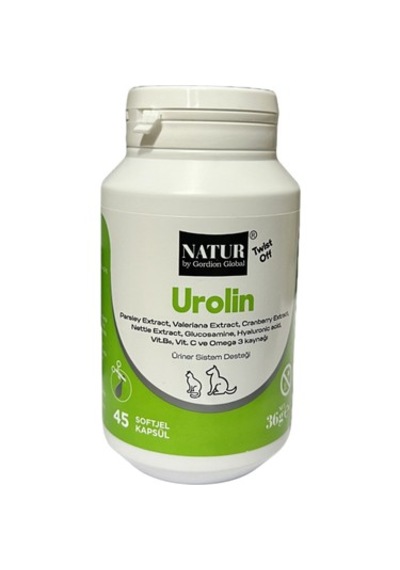 Ürolin Kedi Köpek İdrar Yolu Vitamini 45 Kapsül Sistit, Kum/taş Desteği & Mesane Koruyucu