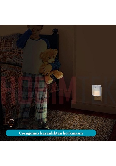 Akıllı Hareket Sensörlü Led Gece Lambası 2700k Fişe Takılan Hareket Sensörlü Güç Ayarlı Led Işık L001 Diğer