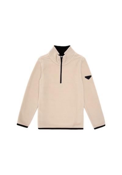 U.S. Polo Assn. Erkek Çocuk Yarım Fermuarlı Taş Polar Sweatshirt 50298060-VR049