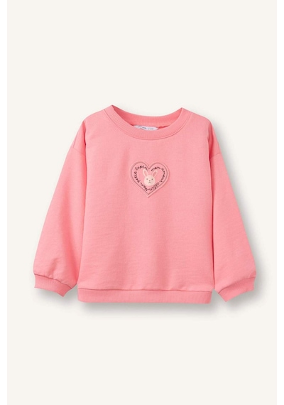 Defacto Oversize Baskılı Sweatshirt Kız Bebek G7501a526sppn657 Pembe-pn657