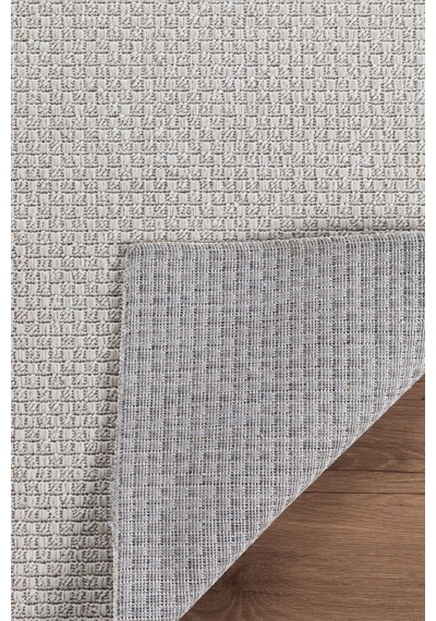 Notre Premium Kalite Kaymaz Tabanlı Doğal Yıkanabilir Kilim Oturma Odası Balkon Bahçe Mutfak Kilim-871 Kemik