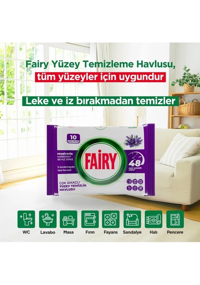 10'lu Yüzey Temizlik Havlusu - Lavanta Yağı 10'lu Set