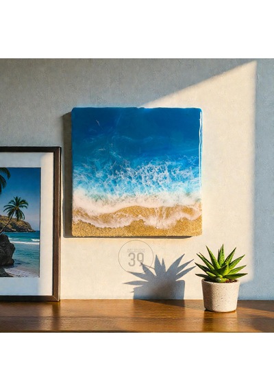 Caribbean Ocean Epoksi Duvar Tablosu El Yapımı Okyanus Temalı Dekoratif Sanat, 25x25 Cm & 30x30 Cm 1 Adet Caribbean Ocean Epoksi Duvar Tablosu El Yapımı Okyanus Temalı Dekoratif Sanat, 25x25 Cm & 30x30 Cm 1 Adet