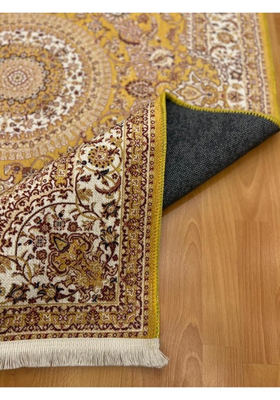 Güneş Madalyonlu 120 X180 Cm Dijital Baskı Halı Sarı
