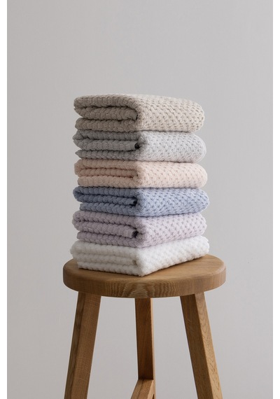 Ivory Gri Kabartma Dokulu Mikro Fiber %100 Pamuk 2li El Yüz Havlu Gri