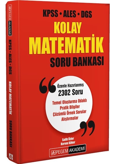 Pegem KPSS ALES DGS Kolay Matematik Soru Bankası Çözümlü