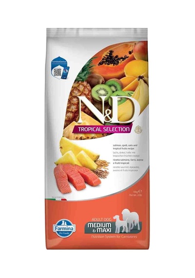 Nd N&d Tropical Selection Somonlu Ve Tropikal Meyveli Orta Ve Büyük Irk Yetişkin Köpek Maması 10 Kg