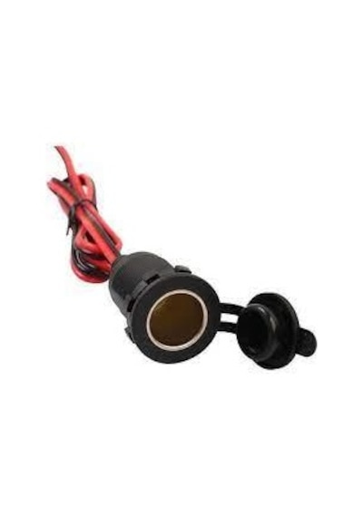 Montaj tipi dişi çakmak soketi Kablolu Dişi Çakmak Soketi Vidalı Tip 12 Volt - 24 Volt Dc Araba Oto Çakmak Soketi