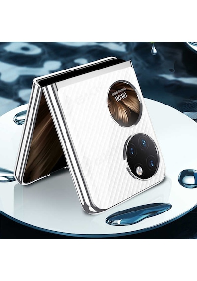 Huawei P50 Pocket Kılıf Pazarplus Kıpta Kılıf Gümüş