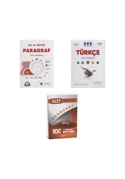 2027 2027 Tyt Limit Kronometre Paragraf Soru + Türkçe Soru + Anla Kazan Paragraf Deneme 3'lü Set