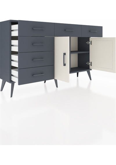 Arges Konsol 2 Raflı 6 Çekmeceli 2 Kapaklı 132x30x83 Antrasit-aytaşı/antrasit Aytaşı/antrasit Arges Konsol 2 Raflı 6 Çekmeceli 2 Kapaklı 132x30x83 Antrasit-aytaşı/antrasit Aytaşı/antrasit