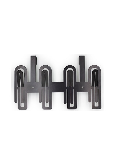 Metal Modern Desenli Çok Amaçlı Metal Kapı Arkası Askılığı Siyah Siyah