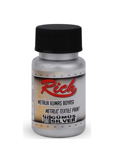 Rich Metalik Kumaş Boyası – Gümüş 50Cc