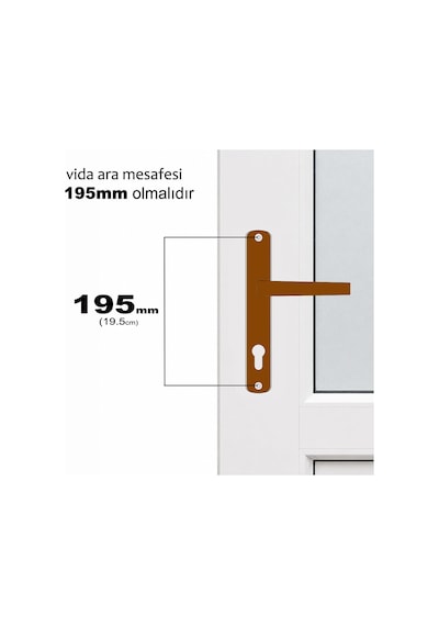 Aletçantam Pvc Balkon Kapı Kolu Pimapen (Metal)- Altınmeşe Kahve - 01037101