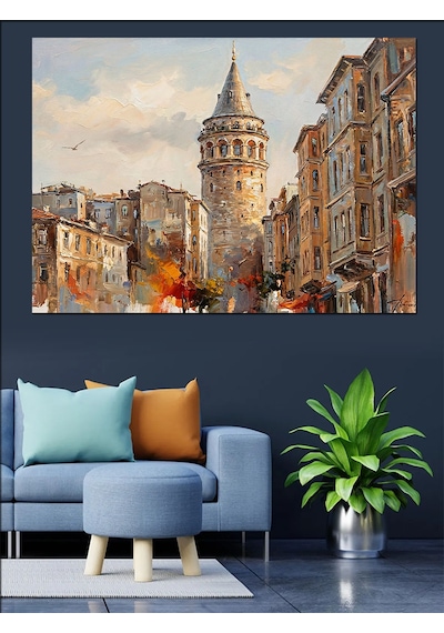 Ahşap Tablo Galata Kulesi Ve Tarihi İstanbul