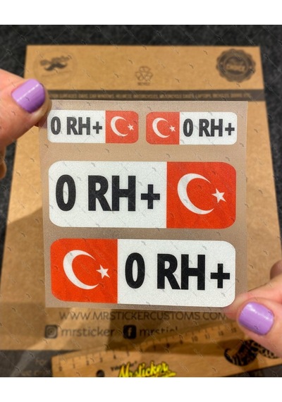 Bay Etiket Bt02 Reflektif 0 Rh Pozitif(+) Kan Grubu Sticker Seti