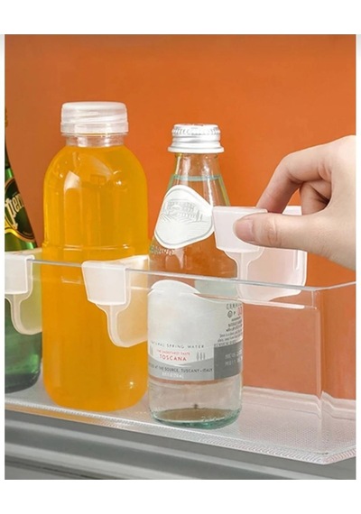 Buzdolabı Raf Ayırıcı Ayarlanabilir Dolap Çekmece Düzenleyici 4 Adet Plastik Turuncu Diğer