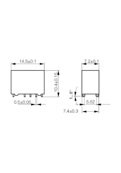 6V Tek Bobinli Çift Kontak Röle V23079-A1002-B201