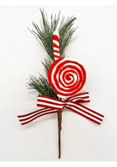 Yılbaşı Çam Dalı Sosyete Çubuk Şekerli 29 Cm