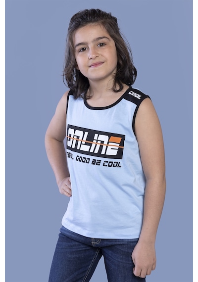 Toontoy Kids Erkek Çocuk Omuz Kısmı Online Baskılı Atlet Mavi