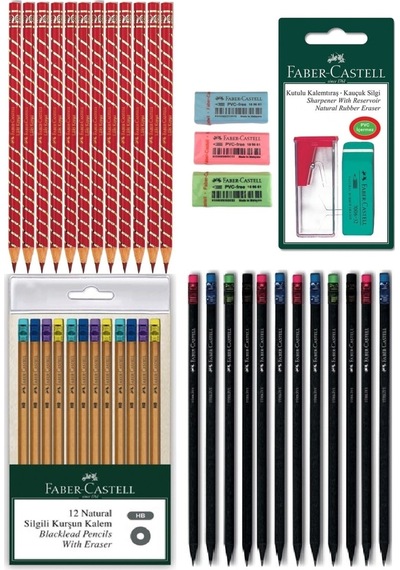 Lüks Kırmızı Kurşun Kalem Set 2 Karmaofis Karışık2