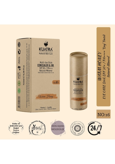 Kuatra Warm Honey Natural-mineral Stick Concealer & Bb Spf 50+ Pa++++ Çok Amaçlı Nemlendirici, Leke Karşıtı, Vitamin C, Renkli Bakım 16