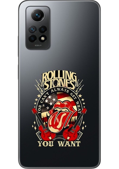 Xiaomi Redmi Note 12 Pro Uyumlu Şeffaf Kılıf Rolling Stones Tasarımlı