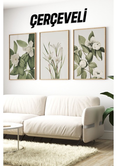 Ahşap Çerçeveli Mdf Tablo Seti Salon Ve Oturma Odası Için Çt3090 32 X 42