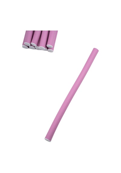 Croc 1251 Pembe 10lu Sosis Bigudi Seti Isısız Esnek Saç Şekillendirici Doğal Dalga Ve Bukle İçin Latex Köpük Bigudi Boy:22cm Çap:1.2cm