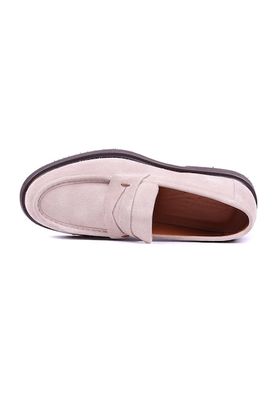 Shoetyle - Hakiki Süet Deri Bej Rengi Erkek Loafer - 250-1975 -1541