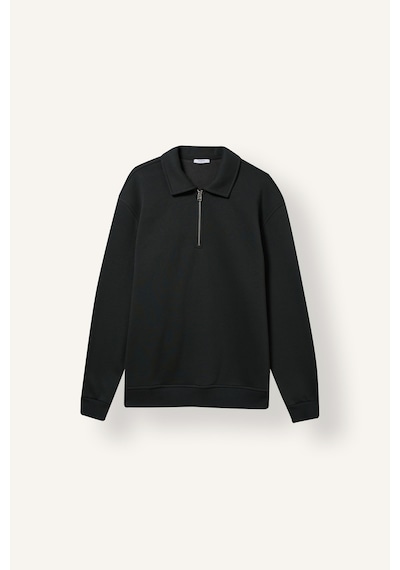 Defacto Pamuklu Regular Fıt Polo Yaka Kalın Kumaş Basic Sweatshirt H1833ax26auar221 Antrasit-ar221