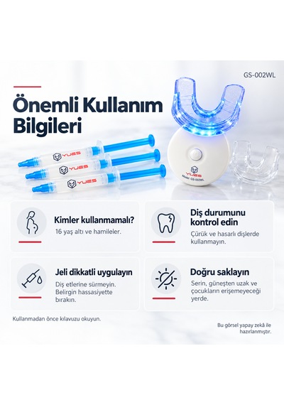 Yues Gs-002wl Led Diş Beyazlatma Seti 3 X 3 Ml Pap Jel
