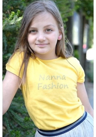 Vintage Pamuk Tişört Sarı Nanna Fashion 2022-G-0003