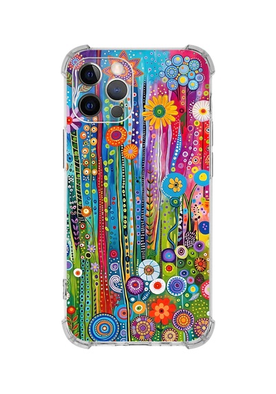 Printify Apple İphone 11pro İle Uyumlu Düşlerin Dansı Serisi Folklorik Bahçe Tasarımlı Uv Baskılı Köşe Korumalı Antişok Kılıf Şeffaf