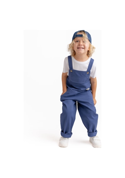 Oliven The Kid Unisex Gabardin Salopet Mavi Mavi
