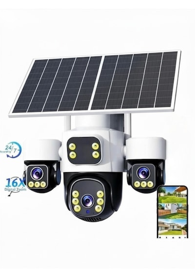 Inox-x13 3lens Esim Çift Panelli Full Renkli 4g Solar Kamera