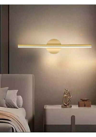 Ömür Avize Modern Kablosuz Tak Çalıştır Ledli Pilli Aplik Banyo Tablo Ayna Aydınlatma Eskitme Gold Pil Dahildir Beyaz