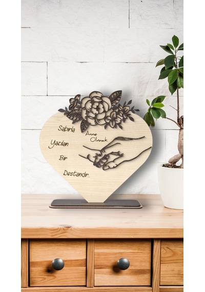 Annenin Kalbine Yolculuk - Lazer Kesim 3d Ahşap Dekoratif Ürün 01368785