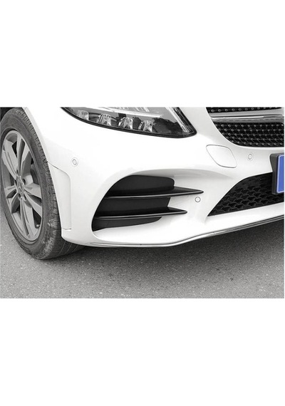 Mercedes  W205  İçin UyumluTampon Sis Kaşları Kaplama Piano Black (2019+)
