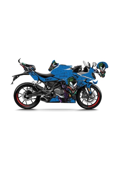 Cfmoto 250sr Mavi Joker Venom Sticker Parçalı Motosiklet Kaplama Etiket Modeli