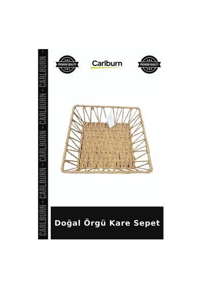 Doğal Örgü Kare Sepet Yaşam Alanı Ev Dekoru Salon Aksesuarı