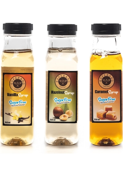 Esperado Şekersiz Vanilya + Fındık + Karamel Şurubu 3 x 250 ML