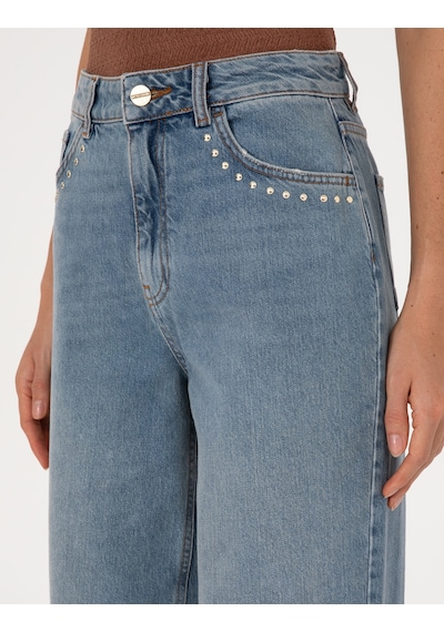 Pierre Cardin Kadın Mavi Pantolon Jean 50308443-vr036 Mavi