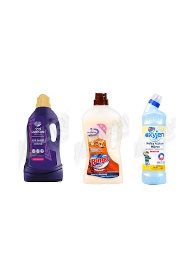Bingo Giysi Şampuanı 3 L + Ahşap Tem. 1 L + Oksijen 750 Ml 3'lü Set Diğer