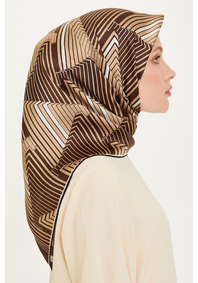 Armine İpek Eşarp 2025 Kış - 9218-35 Sura - Kahve