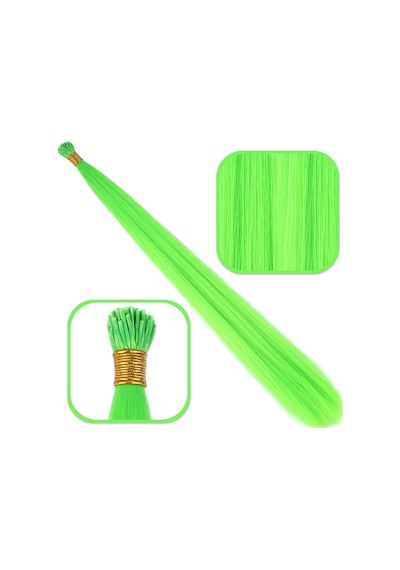 Fiber Sentetik Boncuk Kaynaklık Renkli / Neon Yeşil / 100 Adet - Rxlu-571595 Çok Renkli