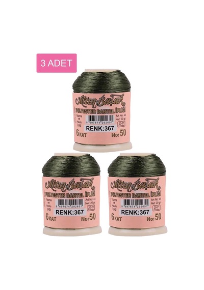 Jenerik 3 Adet Altınbaşak Oya Ve Dantel İpi 20 Gr - Royaleks - No: 367